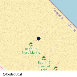 Posizione approssimativa di Bagni 16-17 Nord Marine
