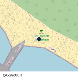 Posizione approssimativa di Bau Beach Gorette